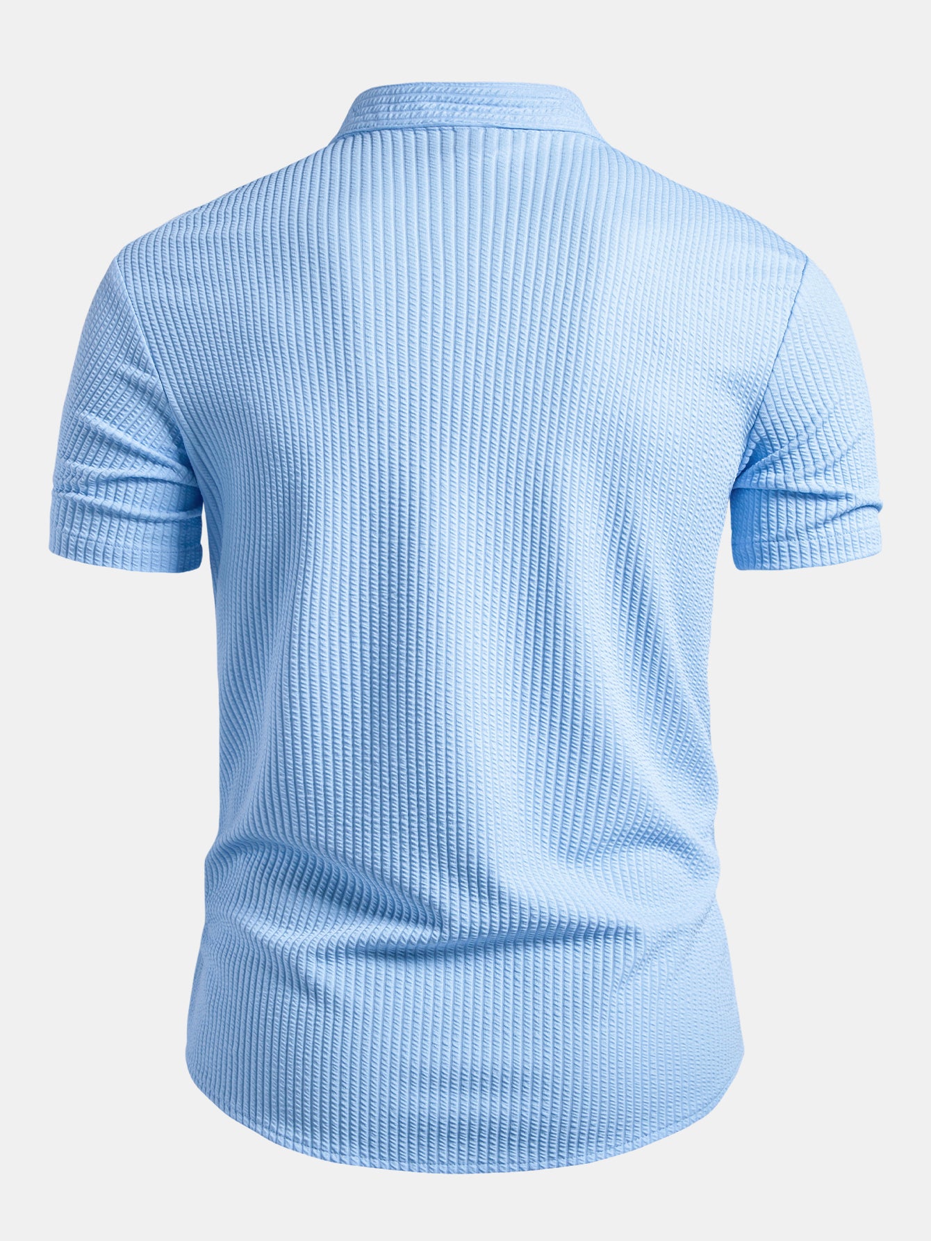 Camisa Muscle Fit Ribbed Stand Collar