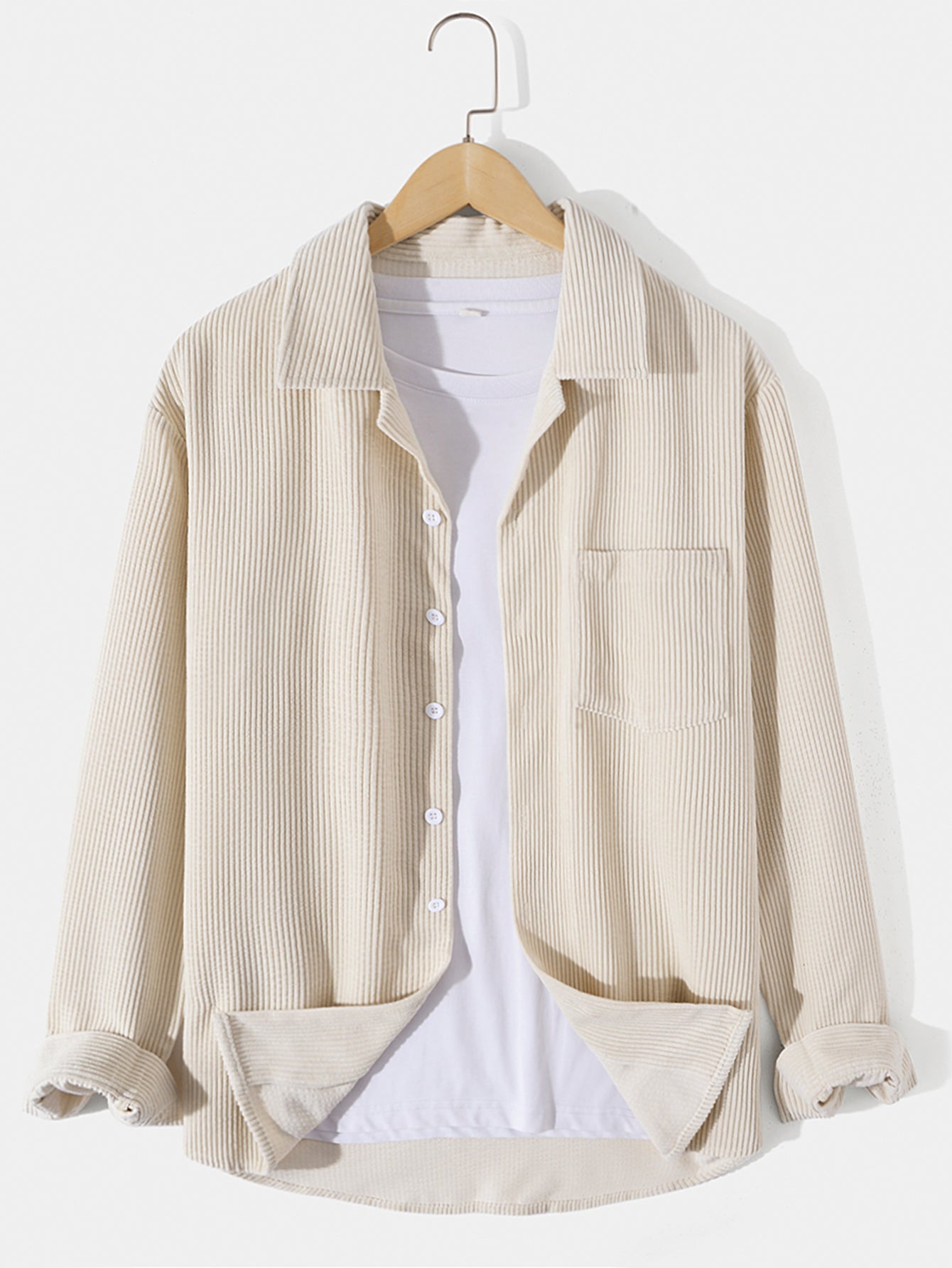 Camisa de manga larga Corduroy Revere Collar