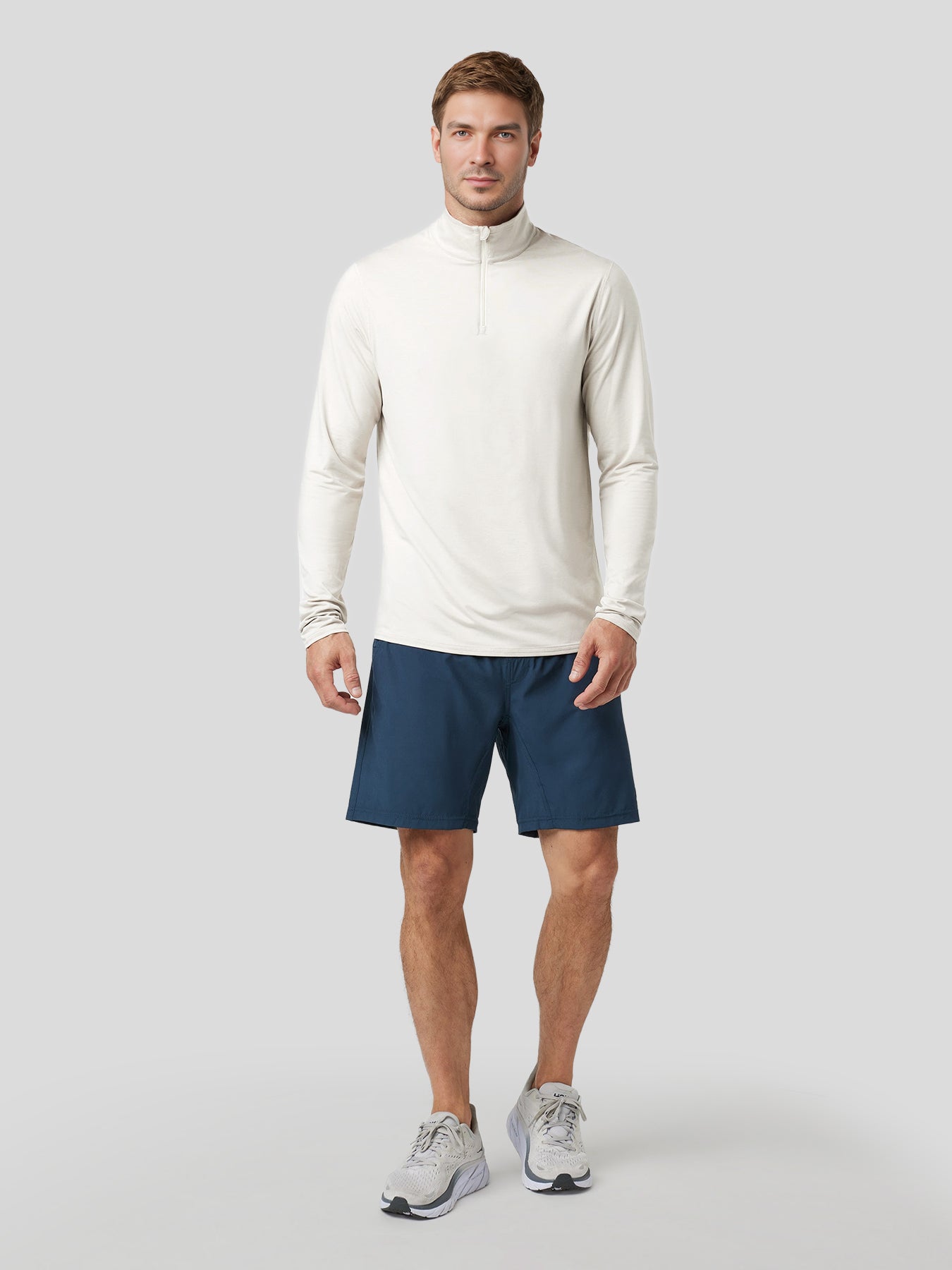 Velou Half Zip de manga larga Tee