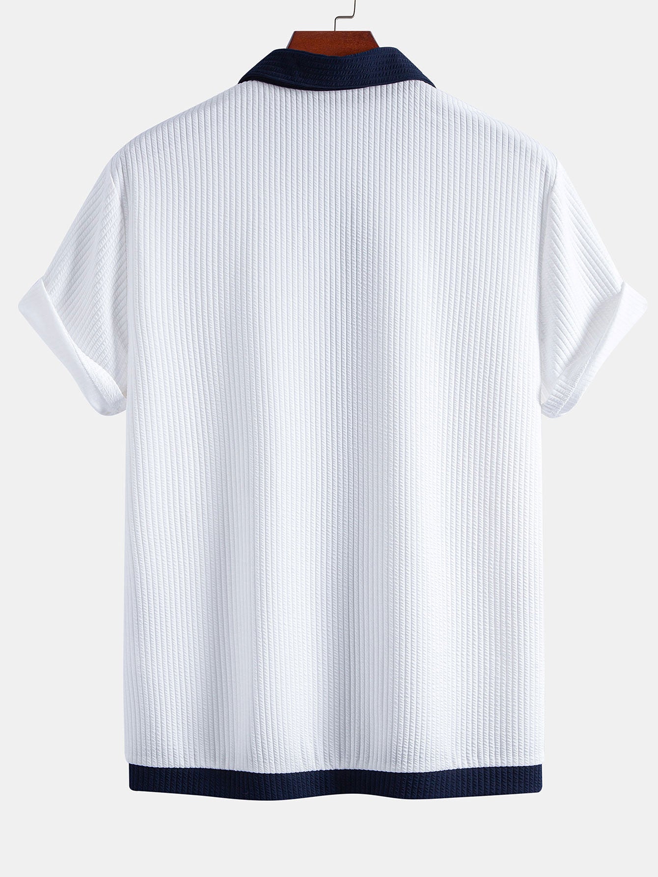 Camisa Contrast Ribbed Button Up