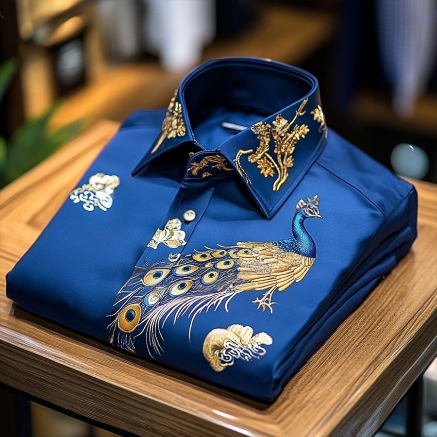 Camisa de lujo premium High Elasticity ejecutivo casual Out Vacation de manga larga camisa