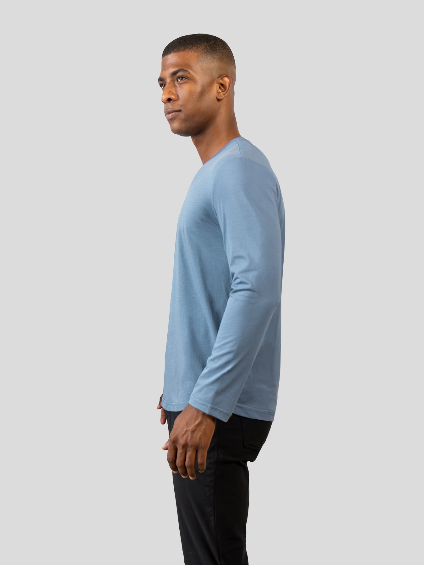 StaySmooth de manga larga Curve Hem Tee: de corte entallado