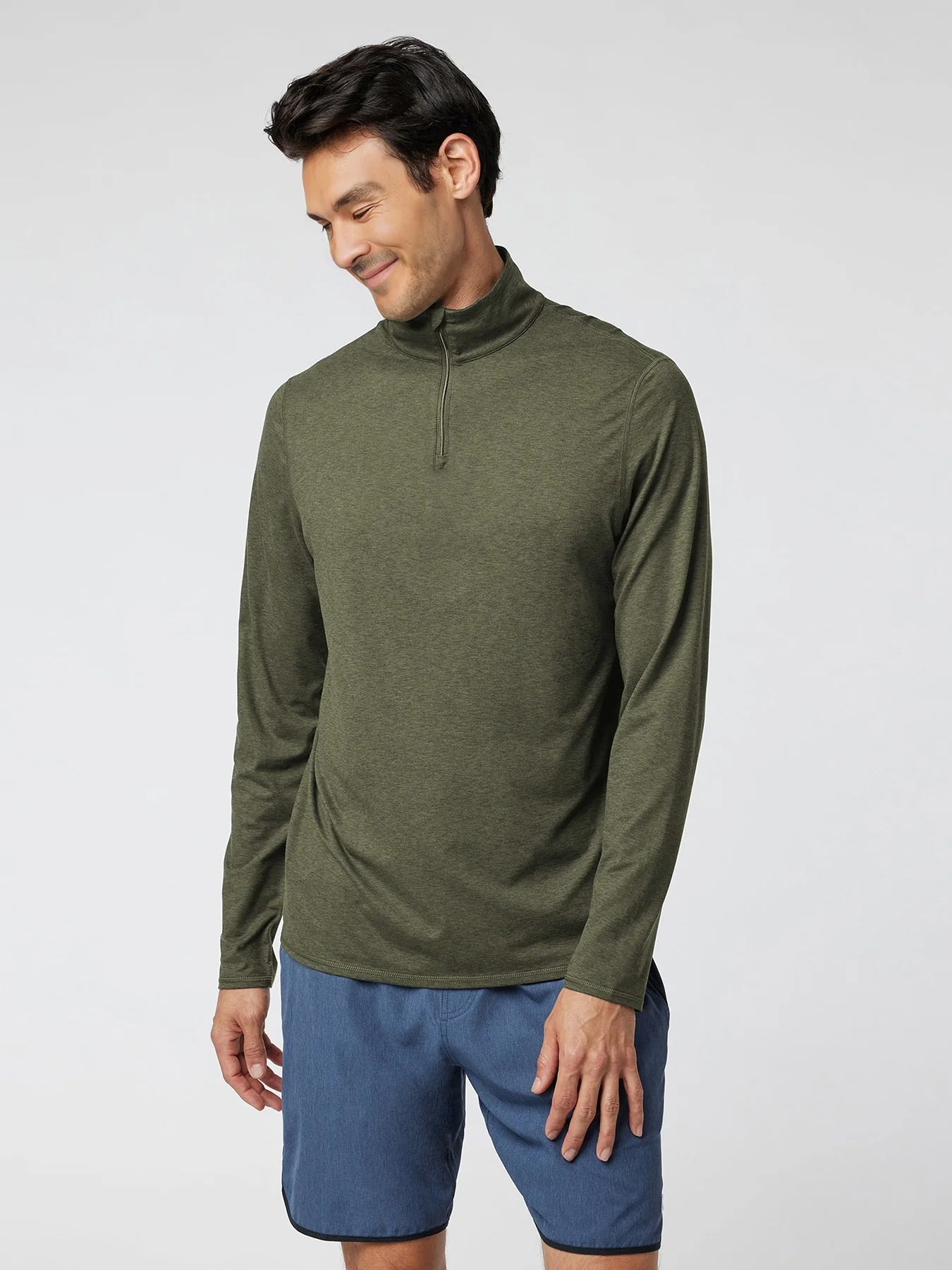Velou Half Zip de manga larga Tee