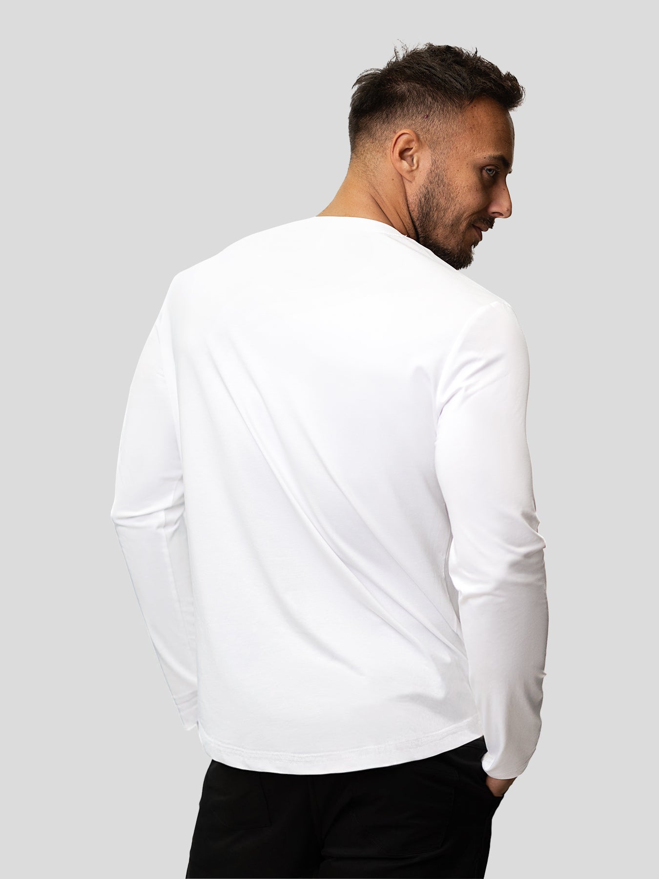 StaySmooth de manga larga Curve Hem Tee: de corte entallado