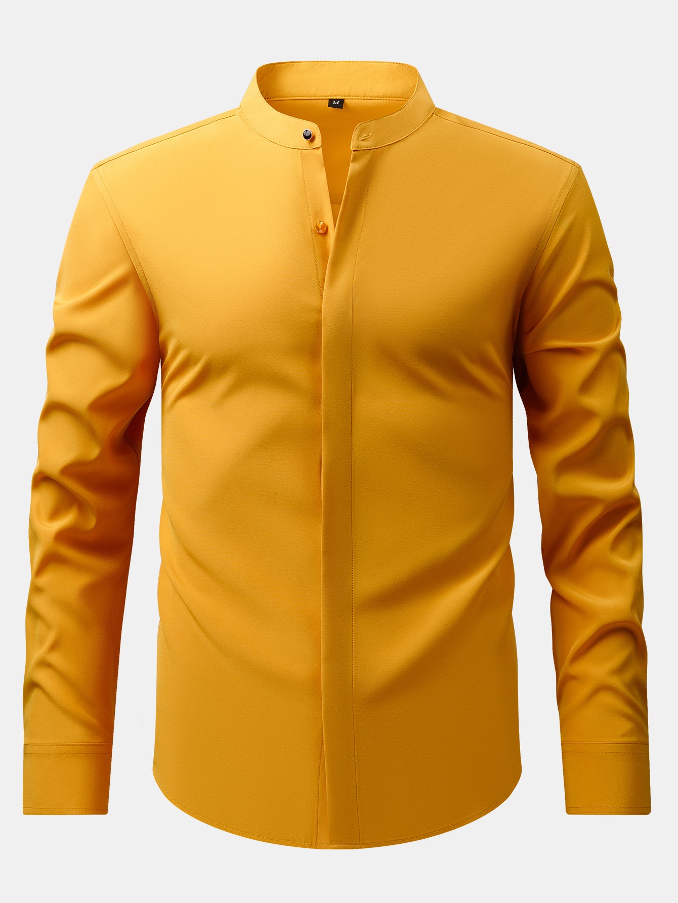 Camisa de vestir Non-Iron Hidden Placket Stand Collar