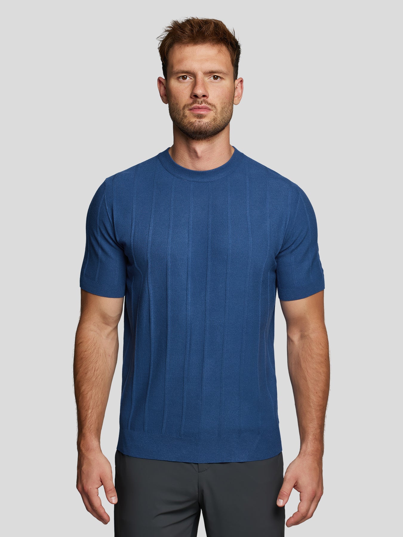 Camiseta Gentletejido transpirable a rayas de manga corta tejidoted