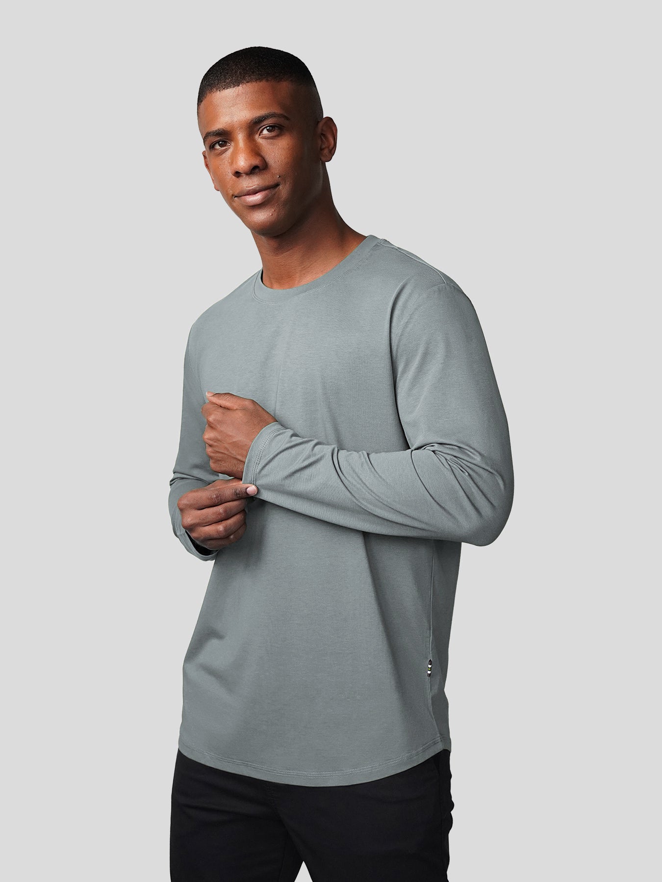 StaySmooth de manga larga Curve Hem Tee:clásico Fit