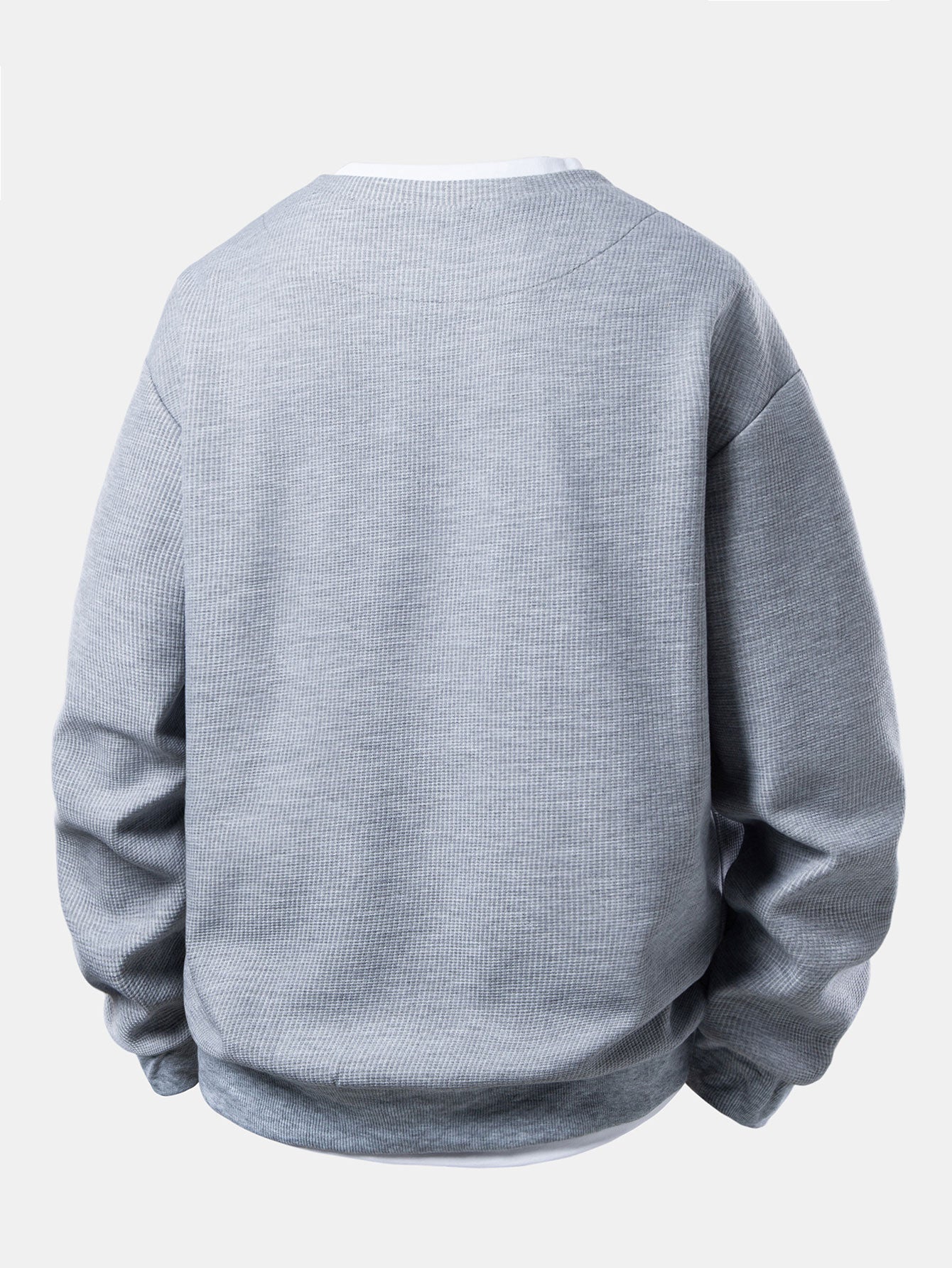 Sudadera 2 In 1 Waffle Notched Collar & Waffle Pleated Pintuck Straight Leg pantalón