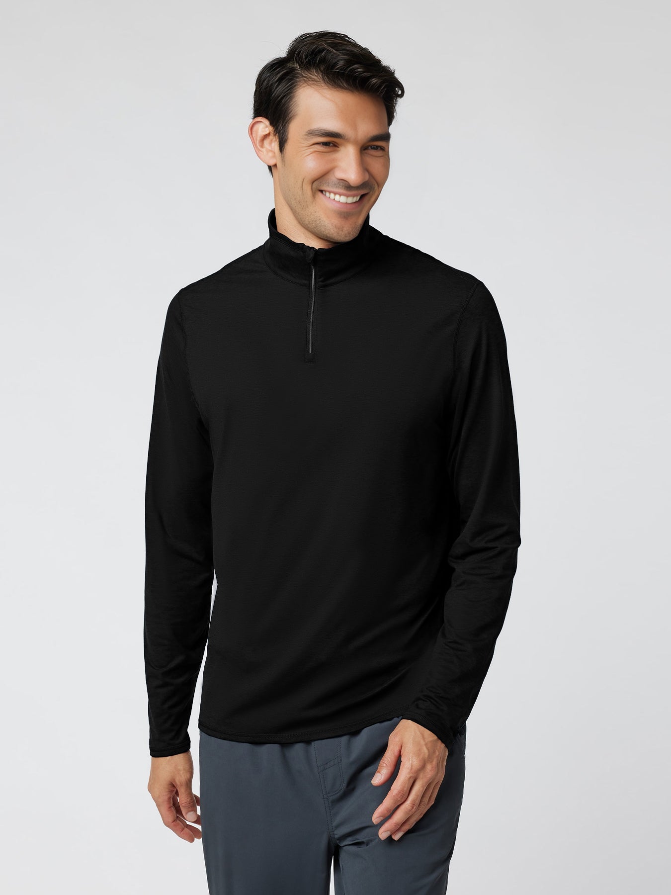 Velou Half Zip de manga larga Tee