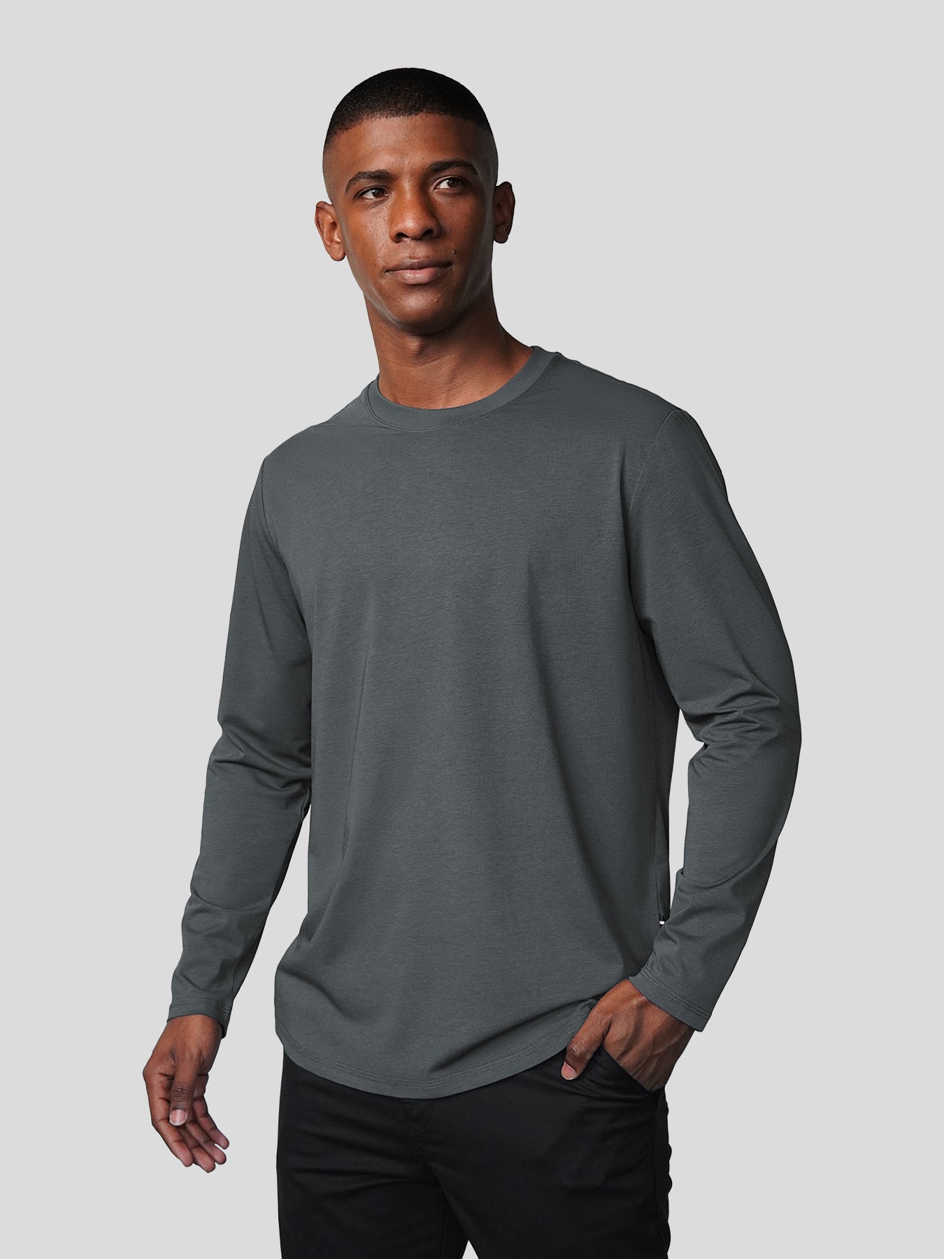 StaySmooth de manga larga Curve Hem Tee:clásico Fit