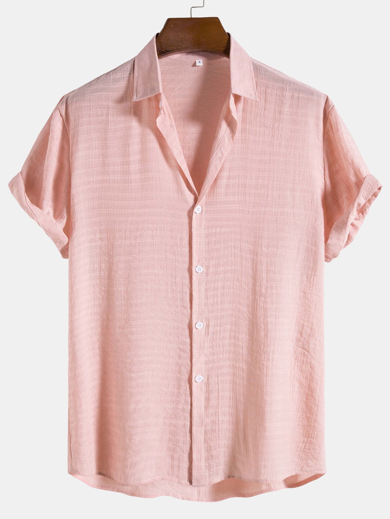 Camisa Textured Fabric de manga corta