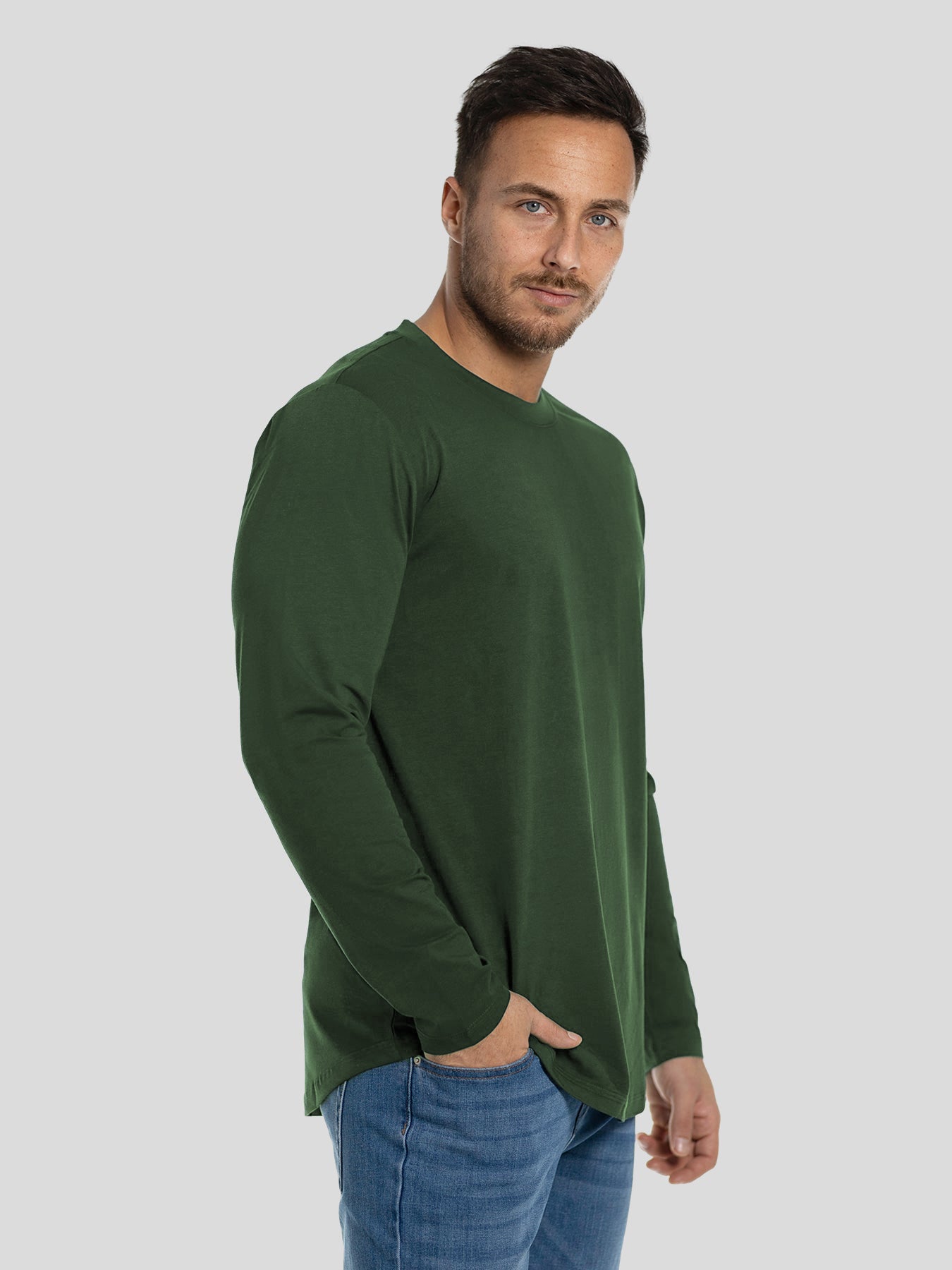 StaySmooth de manga larga Curve Hem Tee:clásico Fit