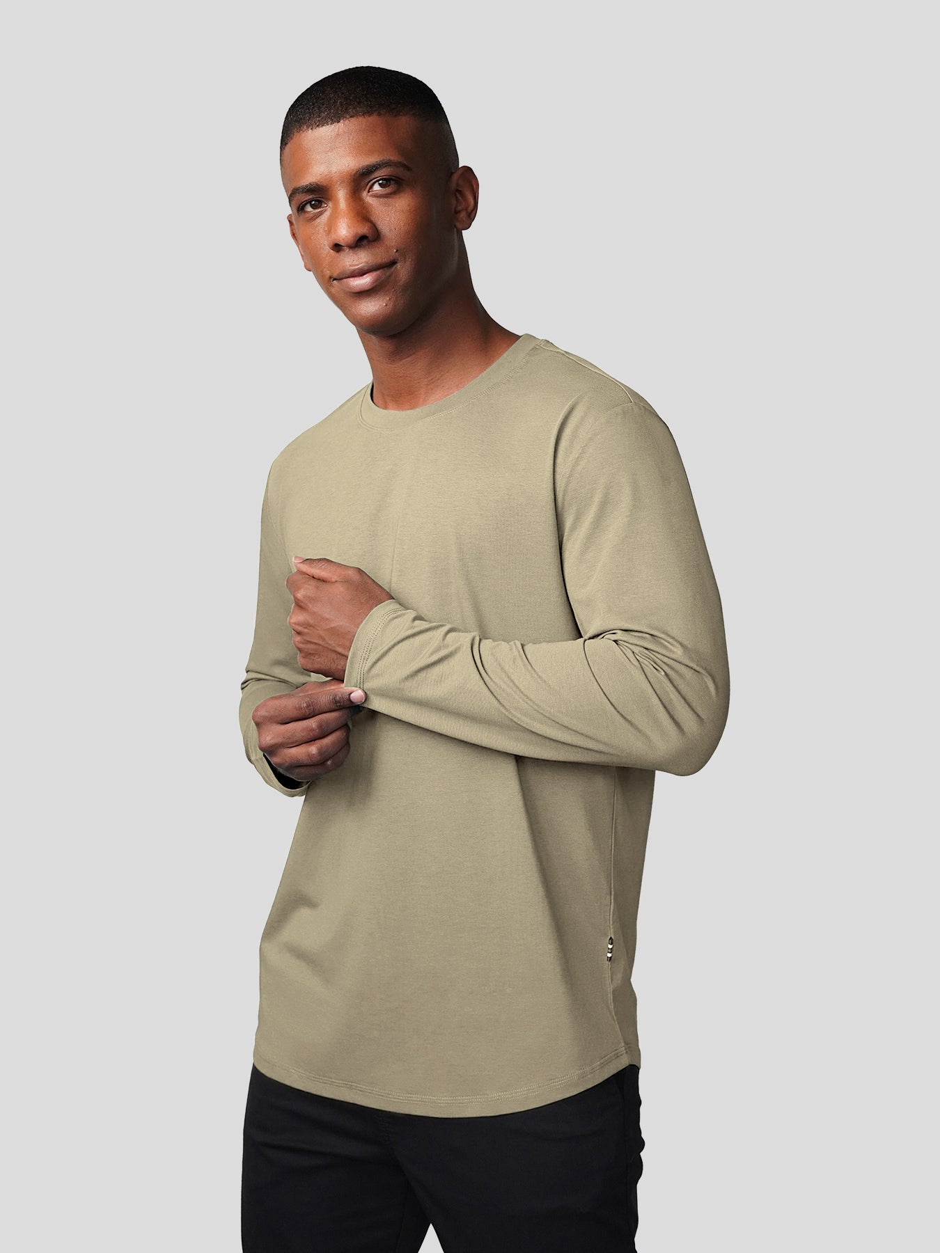 StaySmooth de manga larga Curve Hem Tee:clásico Fit