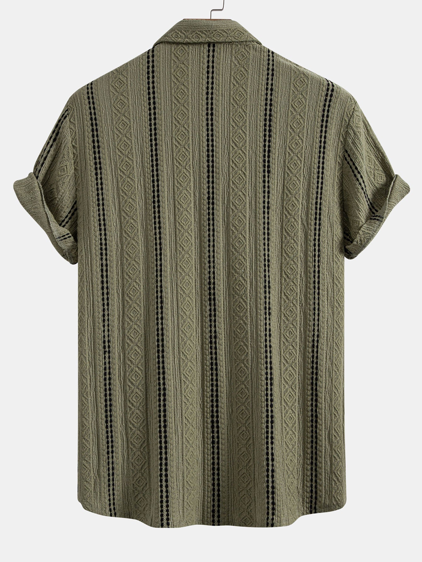 Camisa Geometric a rayas Jacquard Button Up