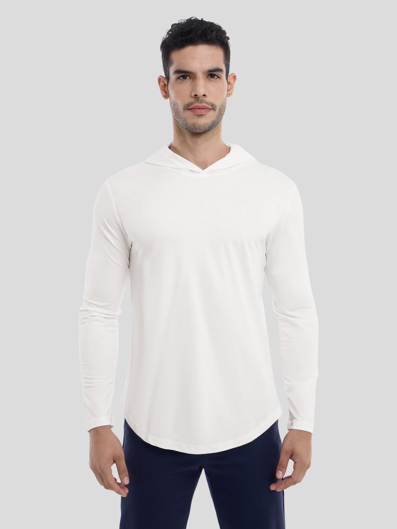 StaySmooth de manga larga Hooded Drop-Cut Tee