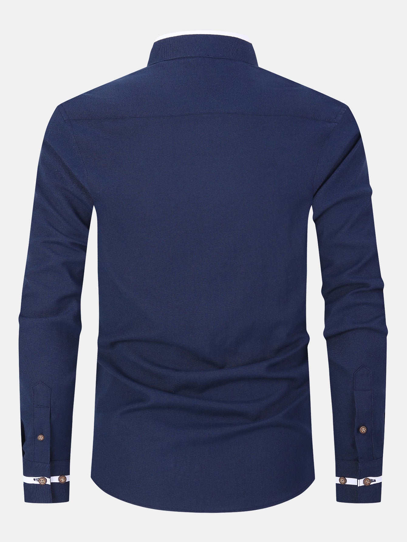 Camisa de manga larga Contrast Stand Collar