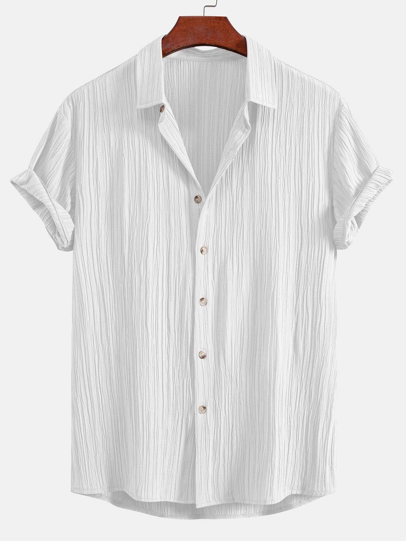 Camisa Crinkled Textured Button Up