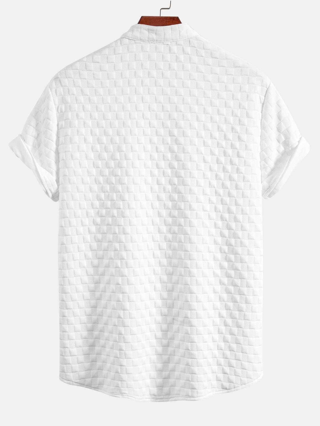 Camisa Checkerboard Stand Collar