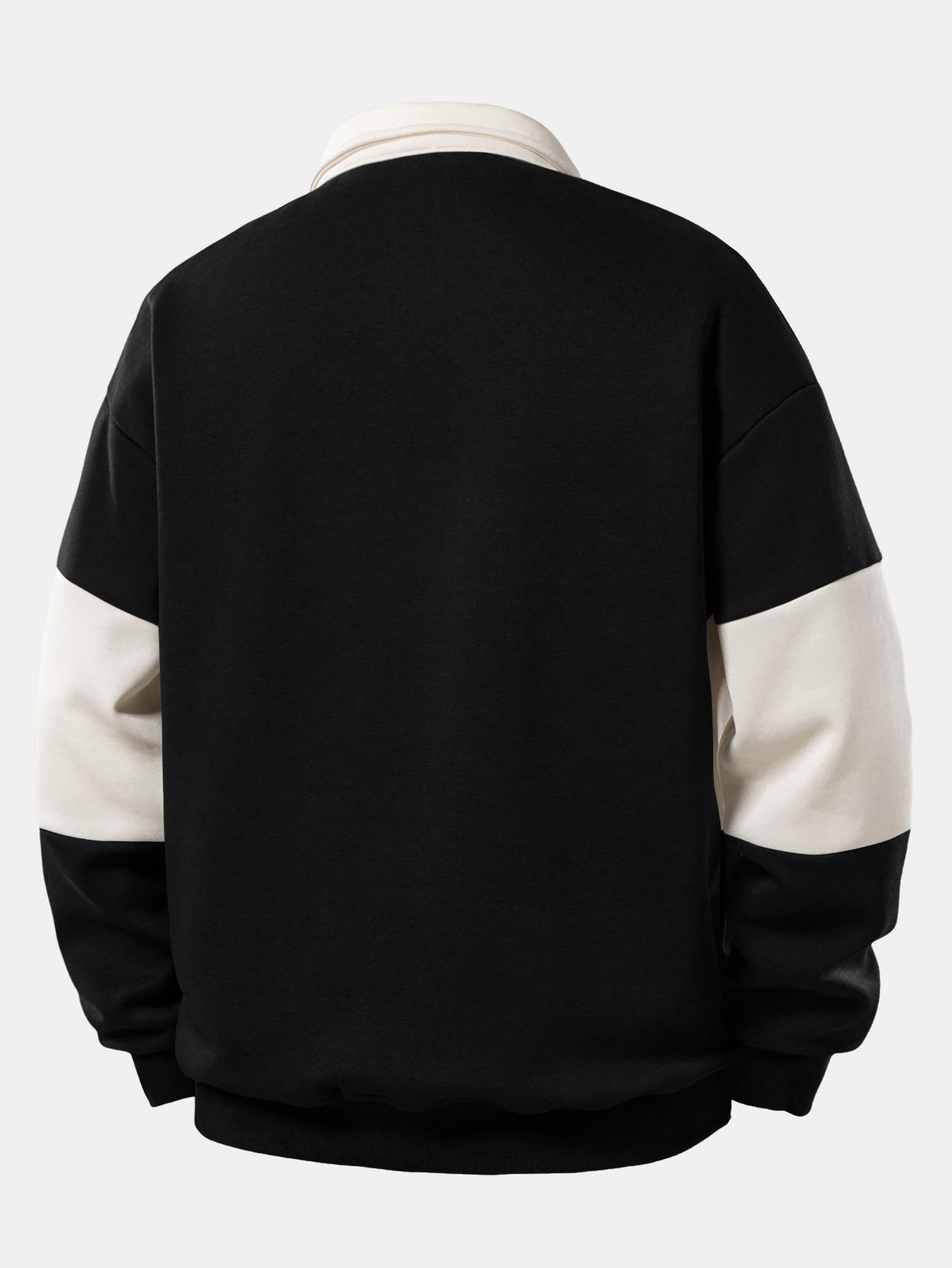 Sudadera Relax Fit en bloques de color Polo Collar & Straight Leg Pleated Pintuck Sweatpantalón