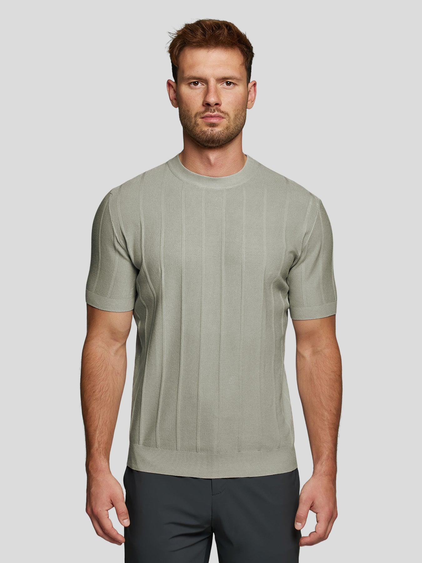 Camiseta Gentletejido transpirable a rayas de manga corta tejidoted
