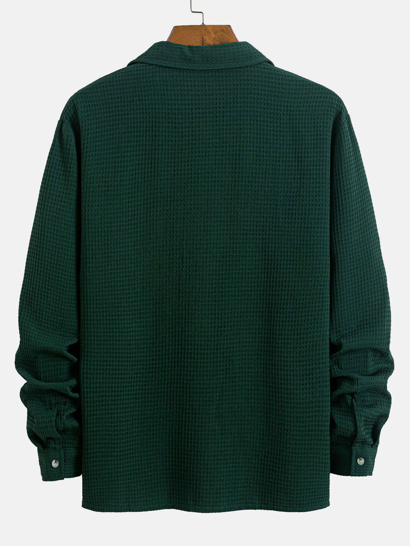 Camisa de manga larga Waffle Cuban Collar