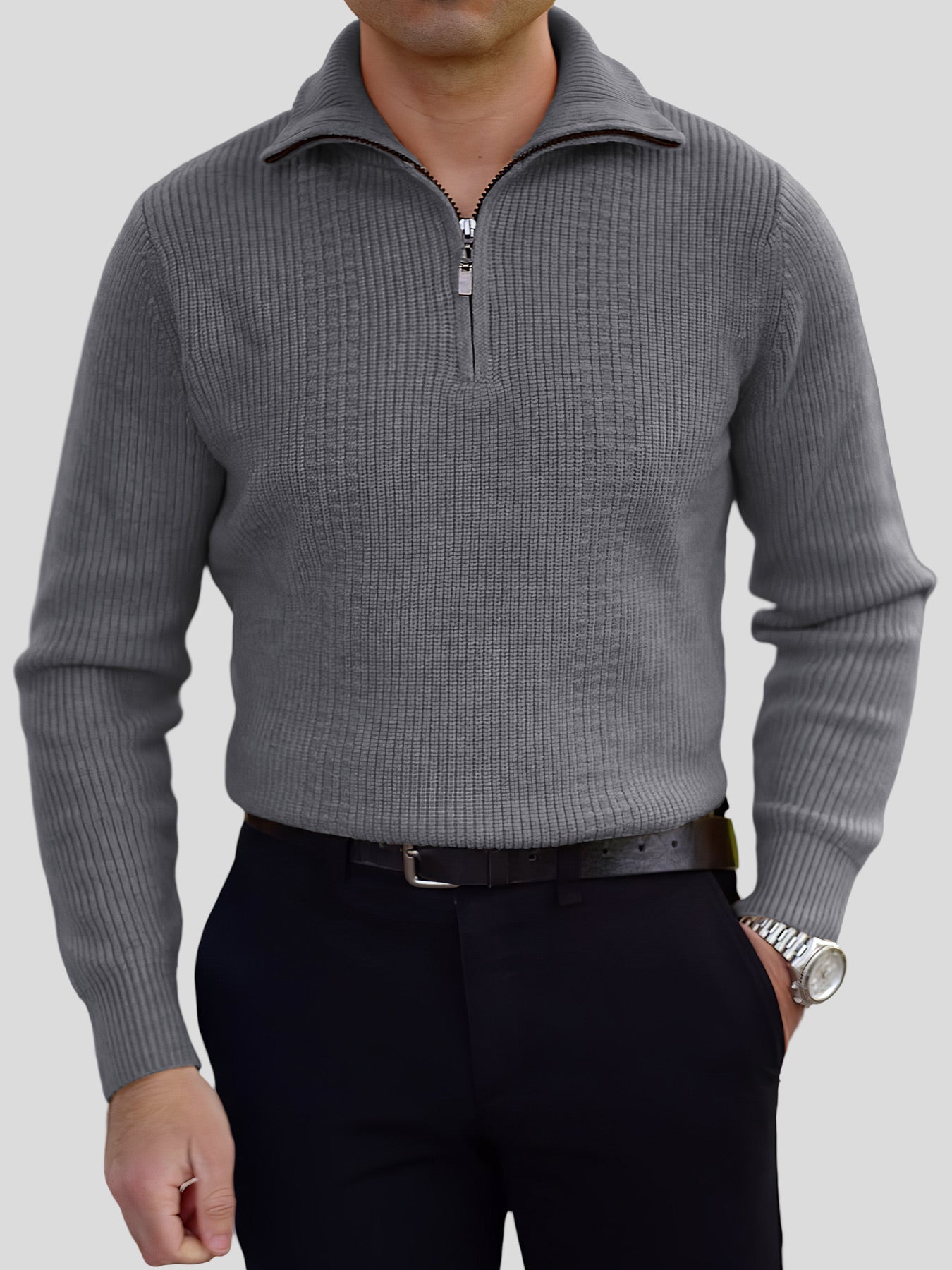 Gentletejido Half-Zip High cuello Sweater