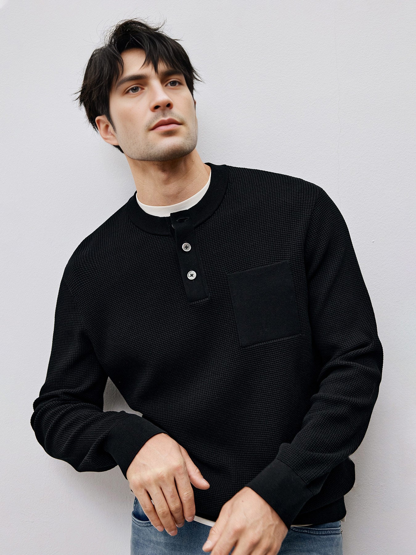 Gentletejido Buttoned Waffle Sweater