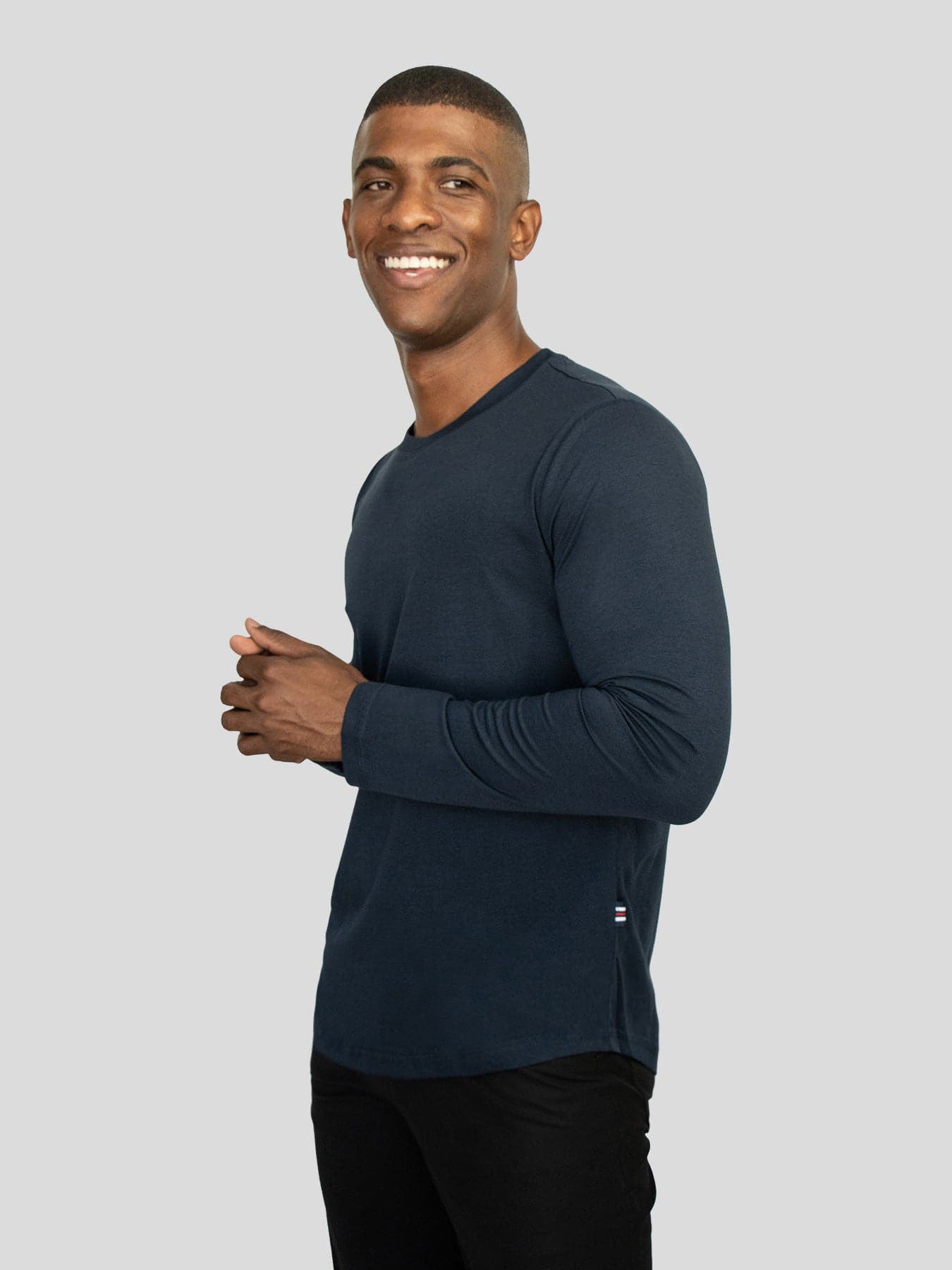 StaySmooth de manga larga Curve Hem Tee: de corte entallado