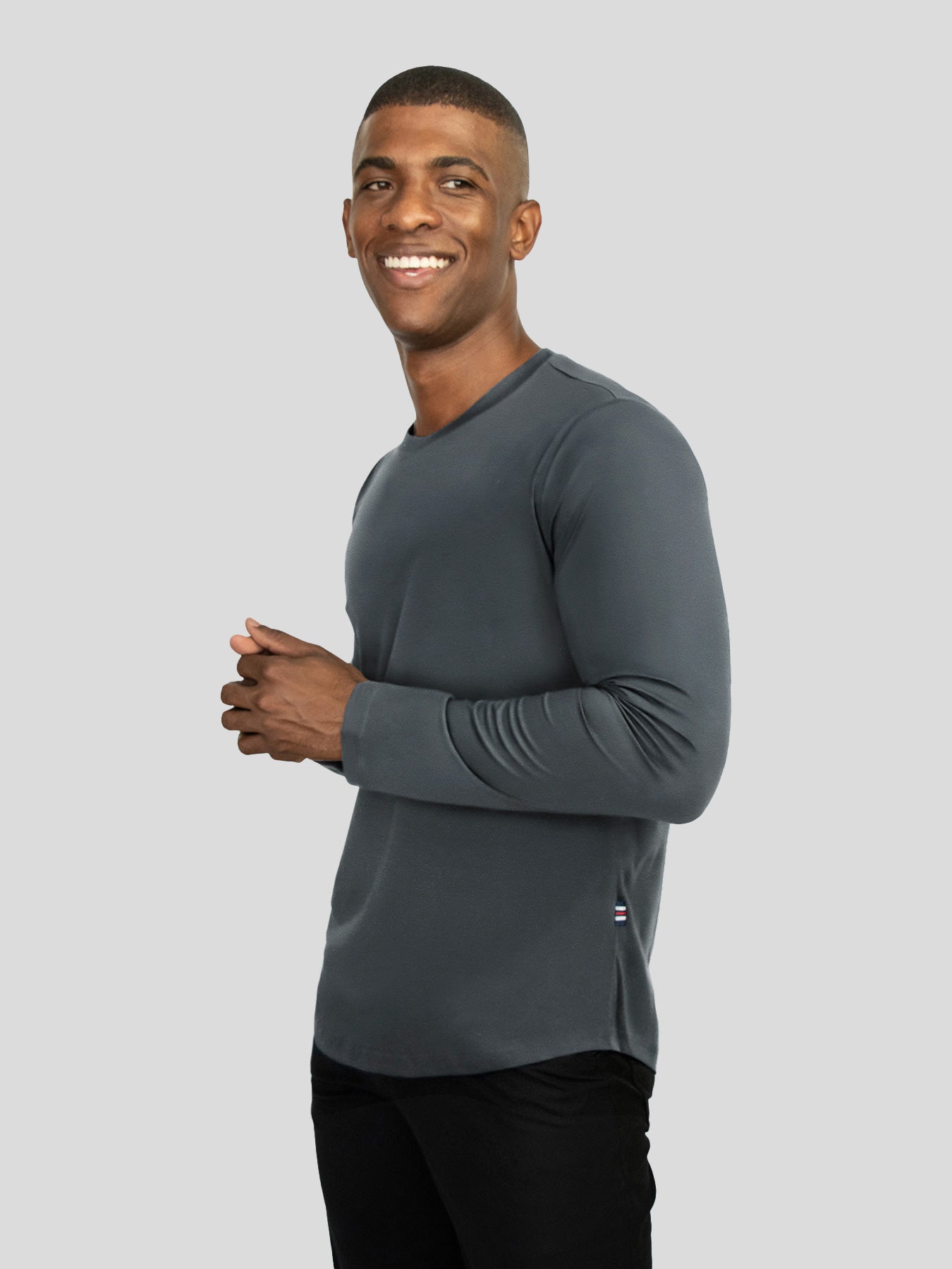 StaySmooth de manga larga Curve Hem Tee: de corte entallado