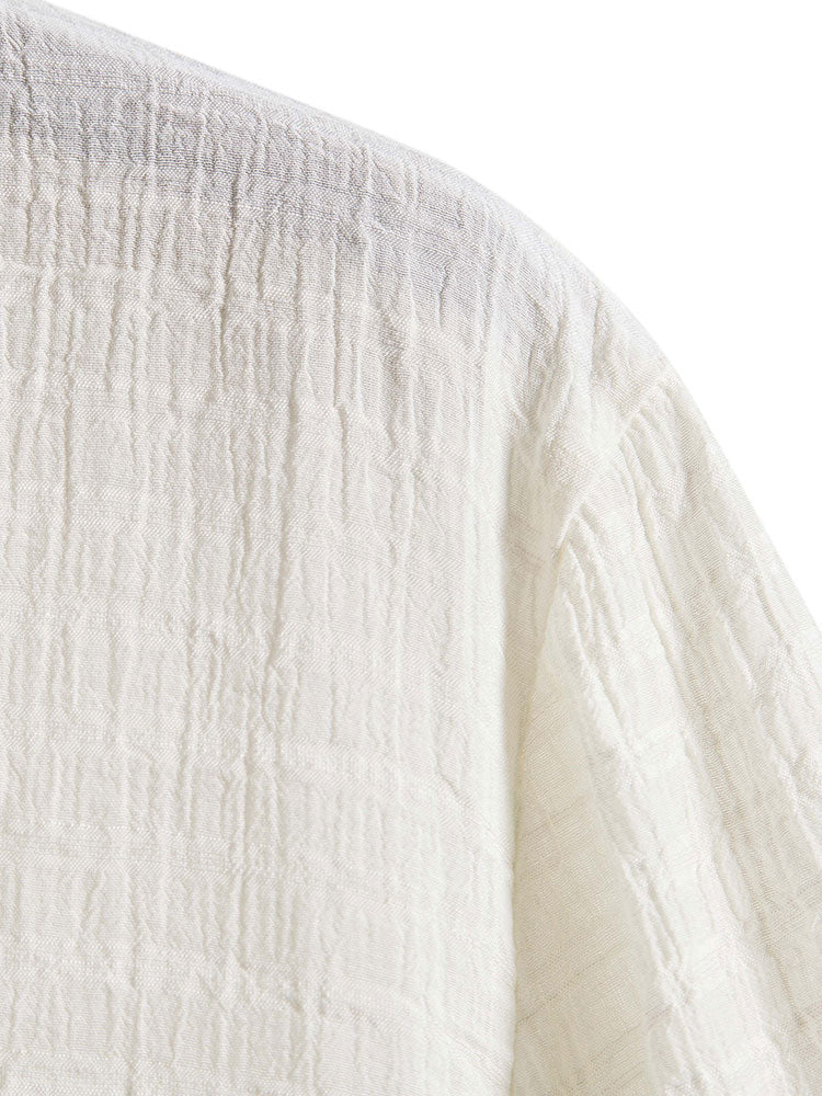 Camisa Textured Fabric de manga corta