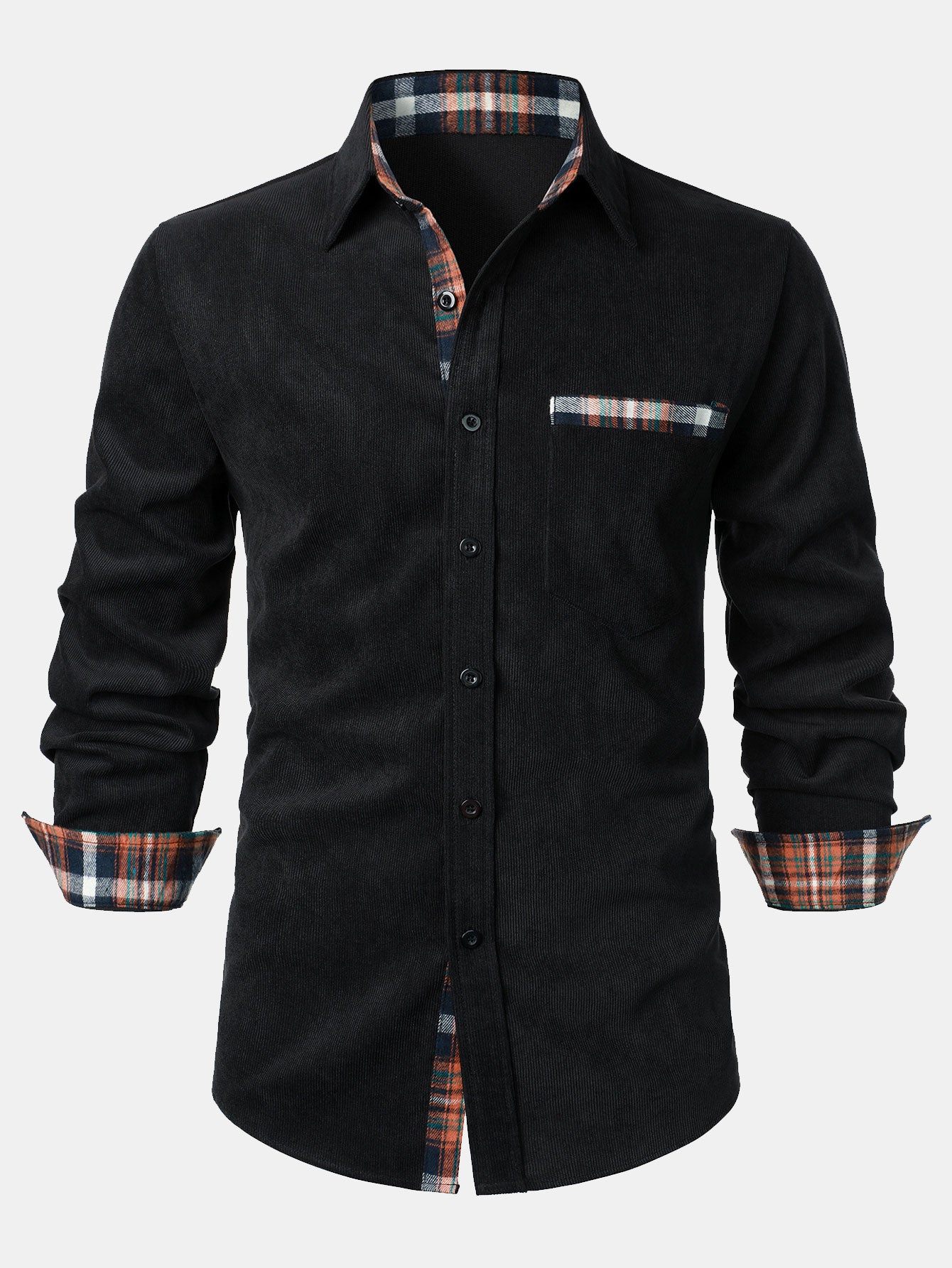 Camisa Corduroy a cuadros Panel Button Up
