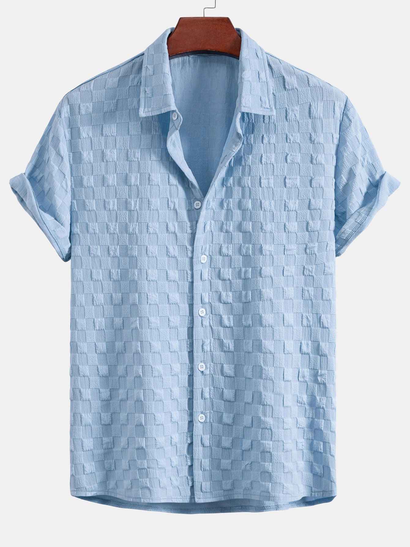 Camisa Checkerboard Textured Button Up