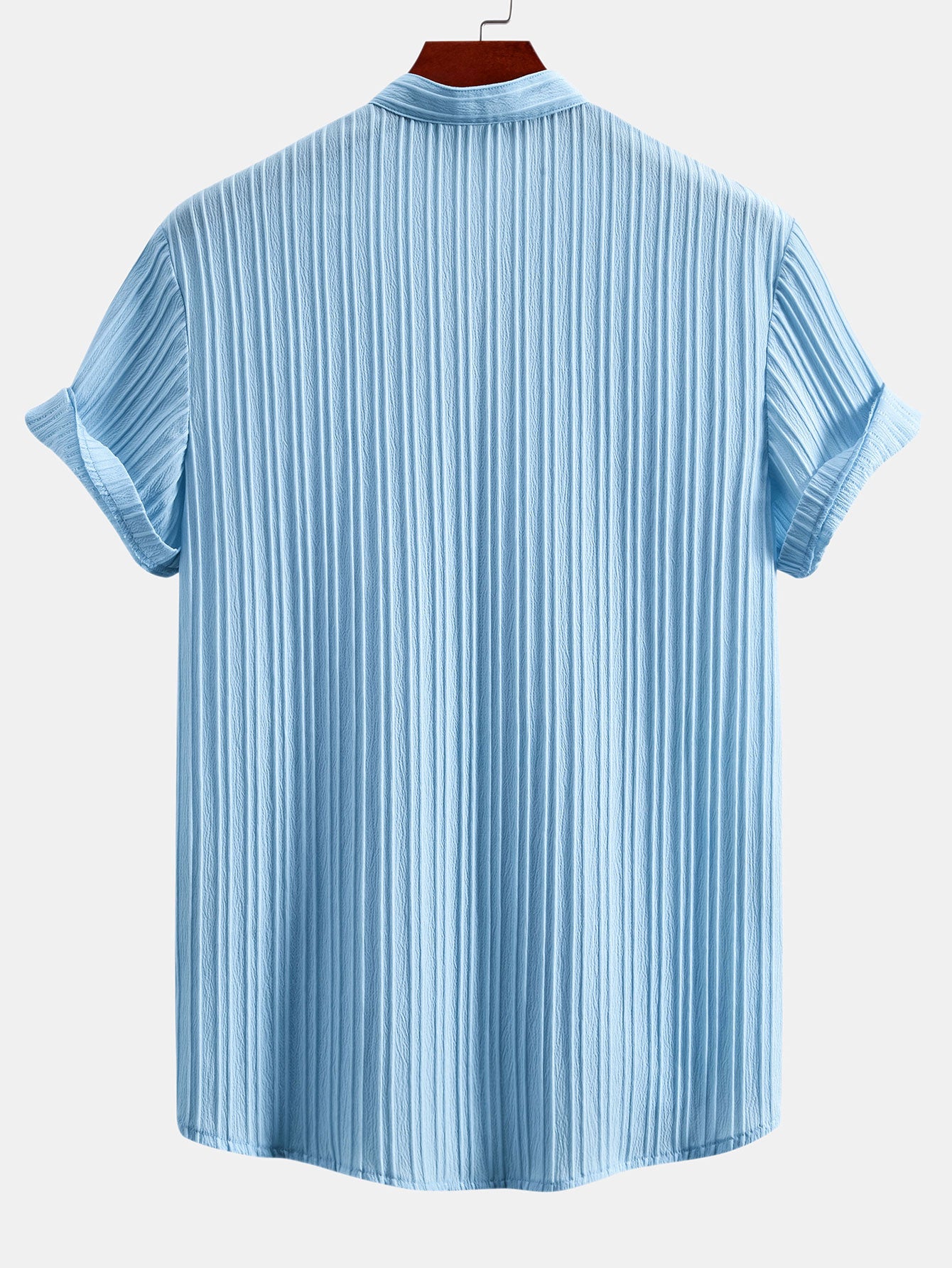 Camisa Textured Stand Collar