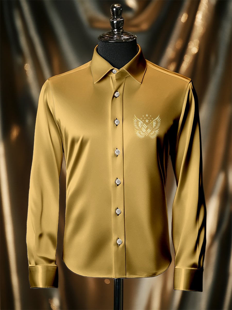 Camisa seda de lujo ejecutivo de manga larga para hombre