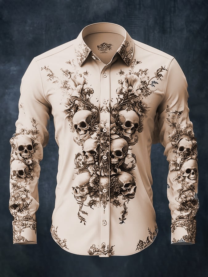 Camisa vintage Art Skull para hombre