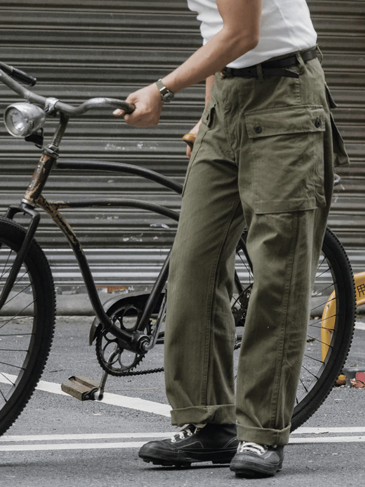 Pantalón vintage para exterior bolsillo casual para hombre