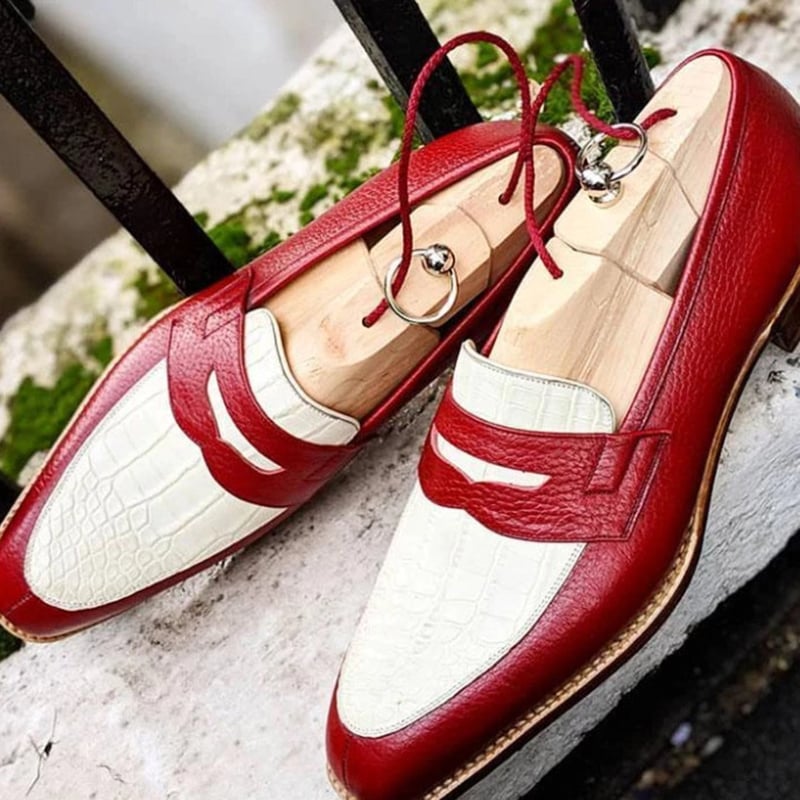 de modaable British Style casual Color Contrast Leather zapatos
