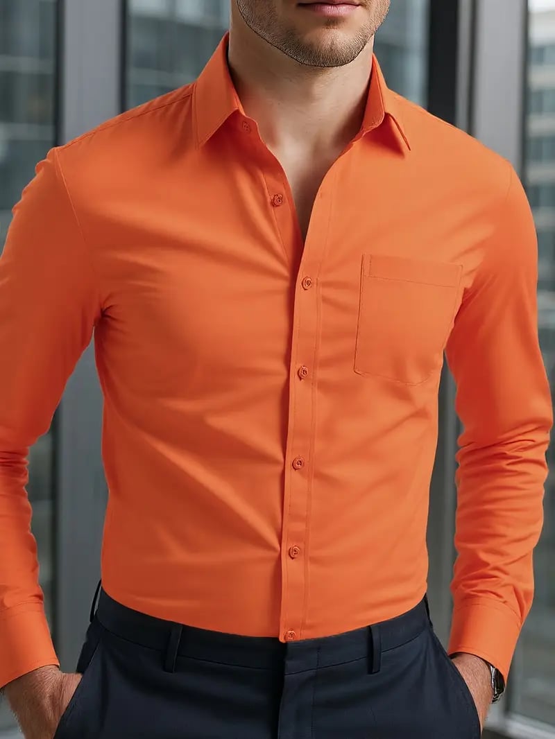 Camisa Street Style ejecutivo casual estampado de manga larga para hombre