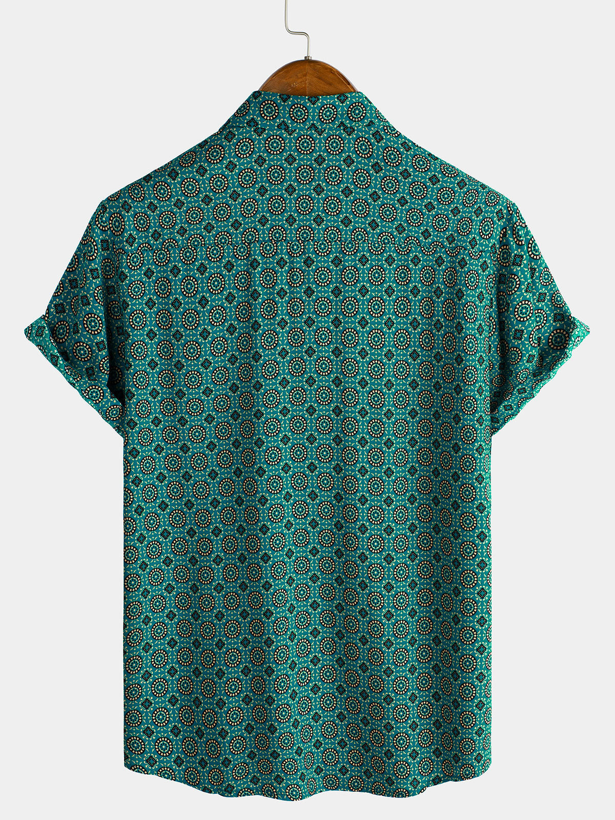 Camisa Button Up vintage Summer Holiday de manga corta para hombre