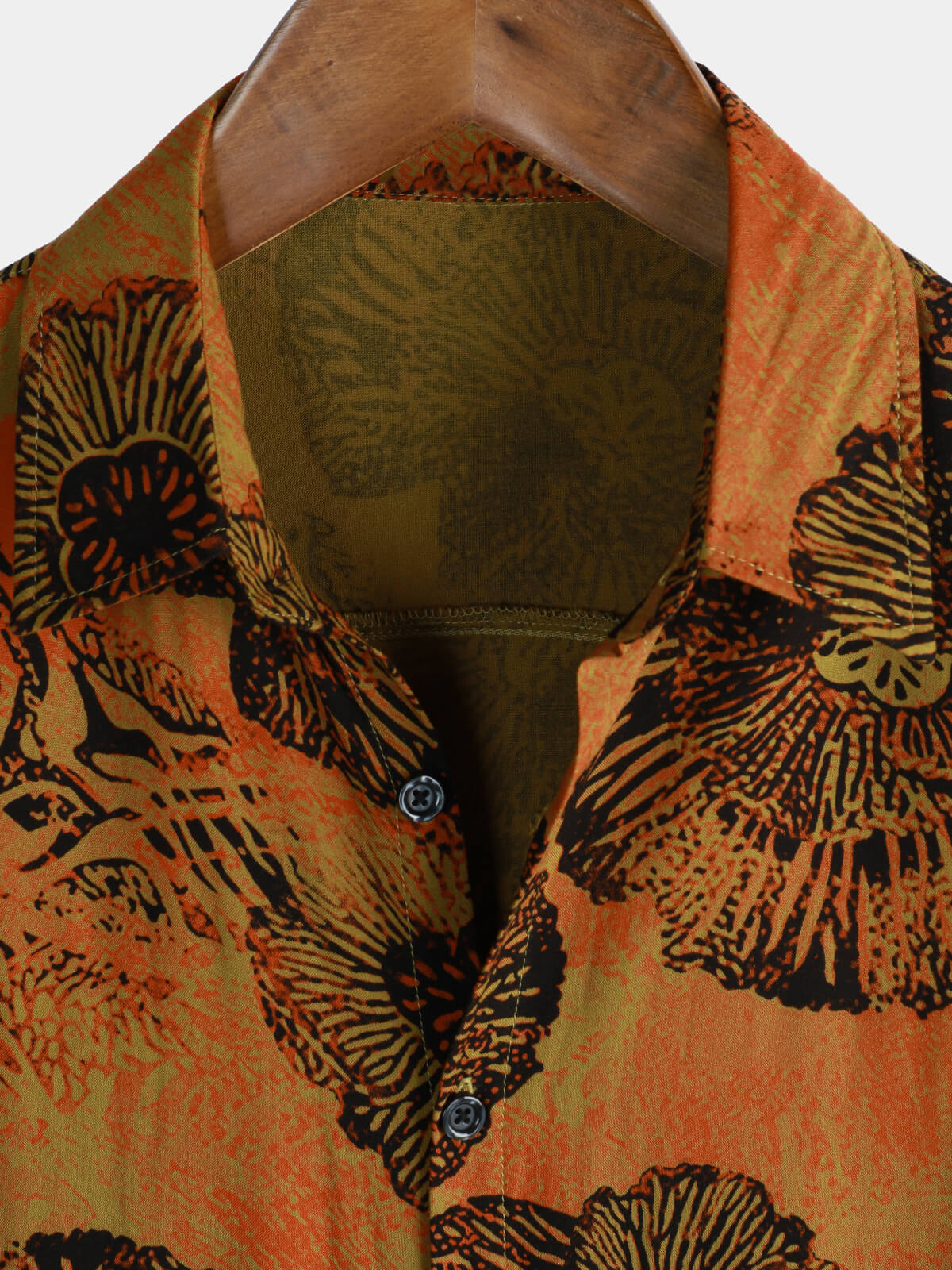 Camisa retro floral estampado Holiday transpirable Hawaiian de manga corta para hombre