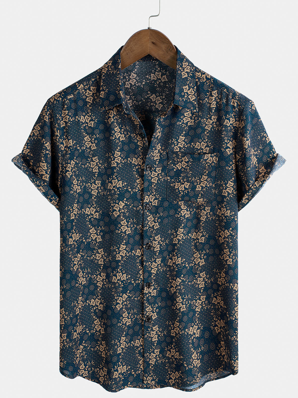 Camisa Summer retro estampado Pocket Holiday para hombre