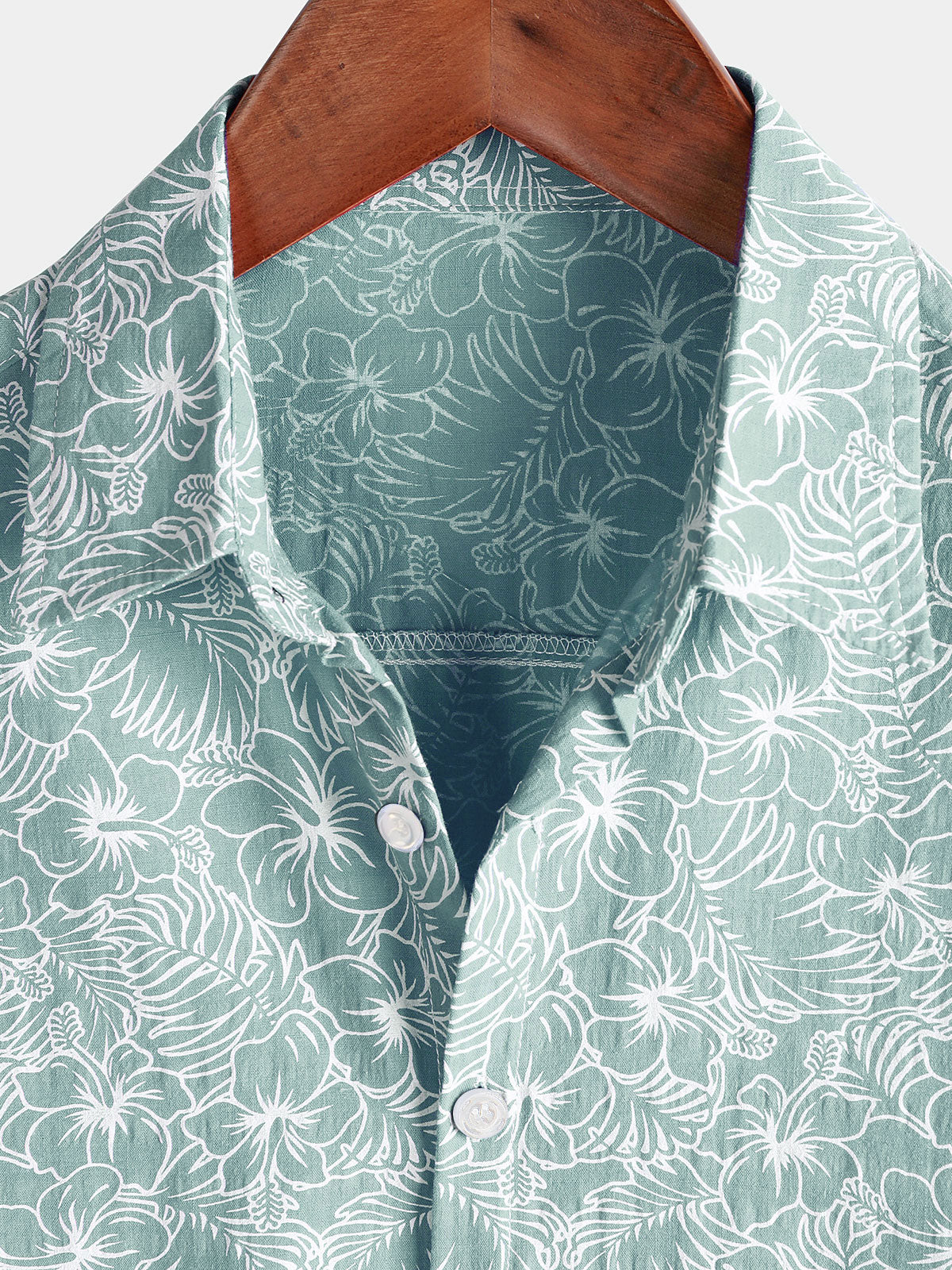 Camisa Summer floral de algodón de manga corta Holiday Beach para hombre