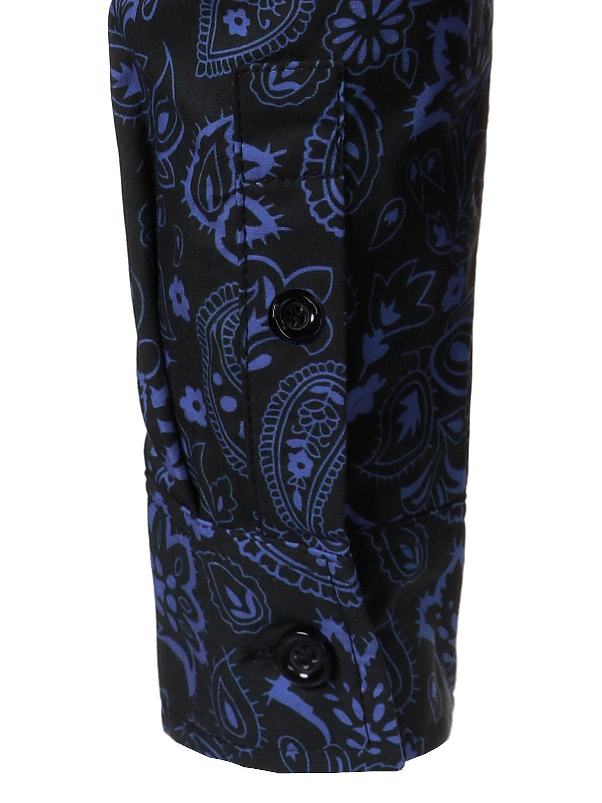 Camisa Paisley estampado de algodón de manga larga para hombre