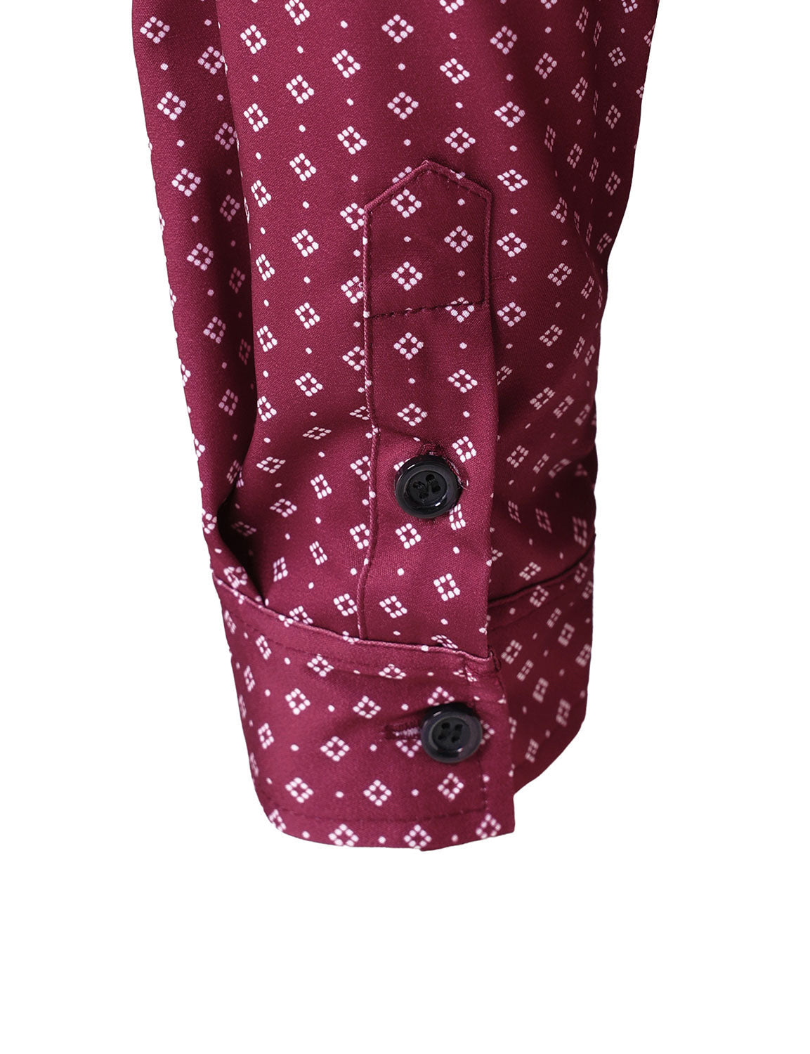 Camisa Red retro Geometric estampado de manga larga para hombre