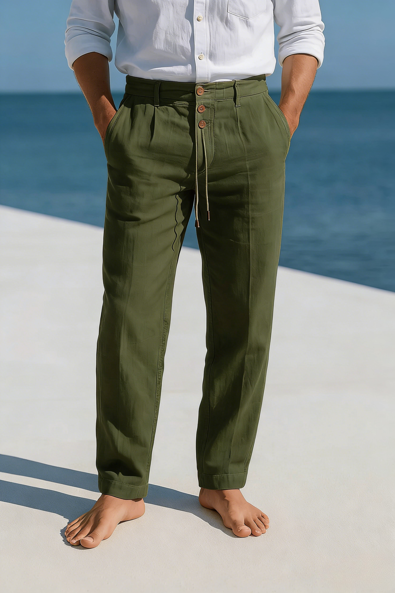 Pantalón casual de lino para hombre