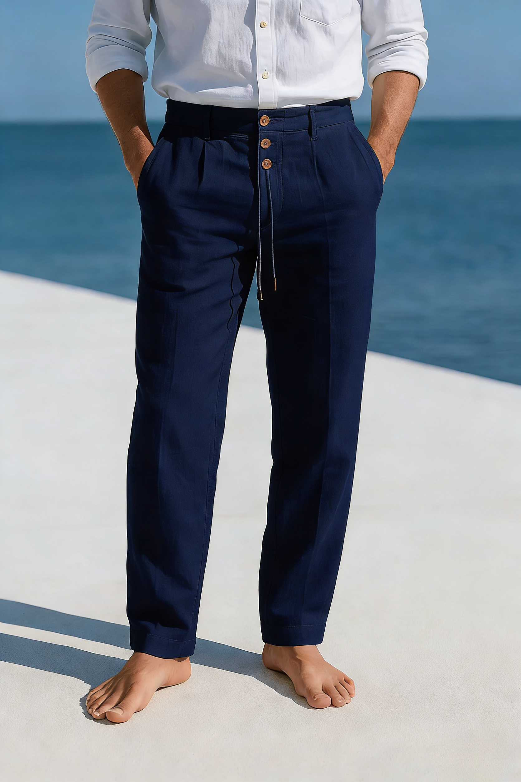 Pantalón casual de lino para hombre