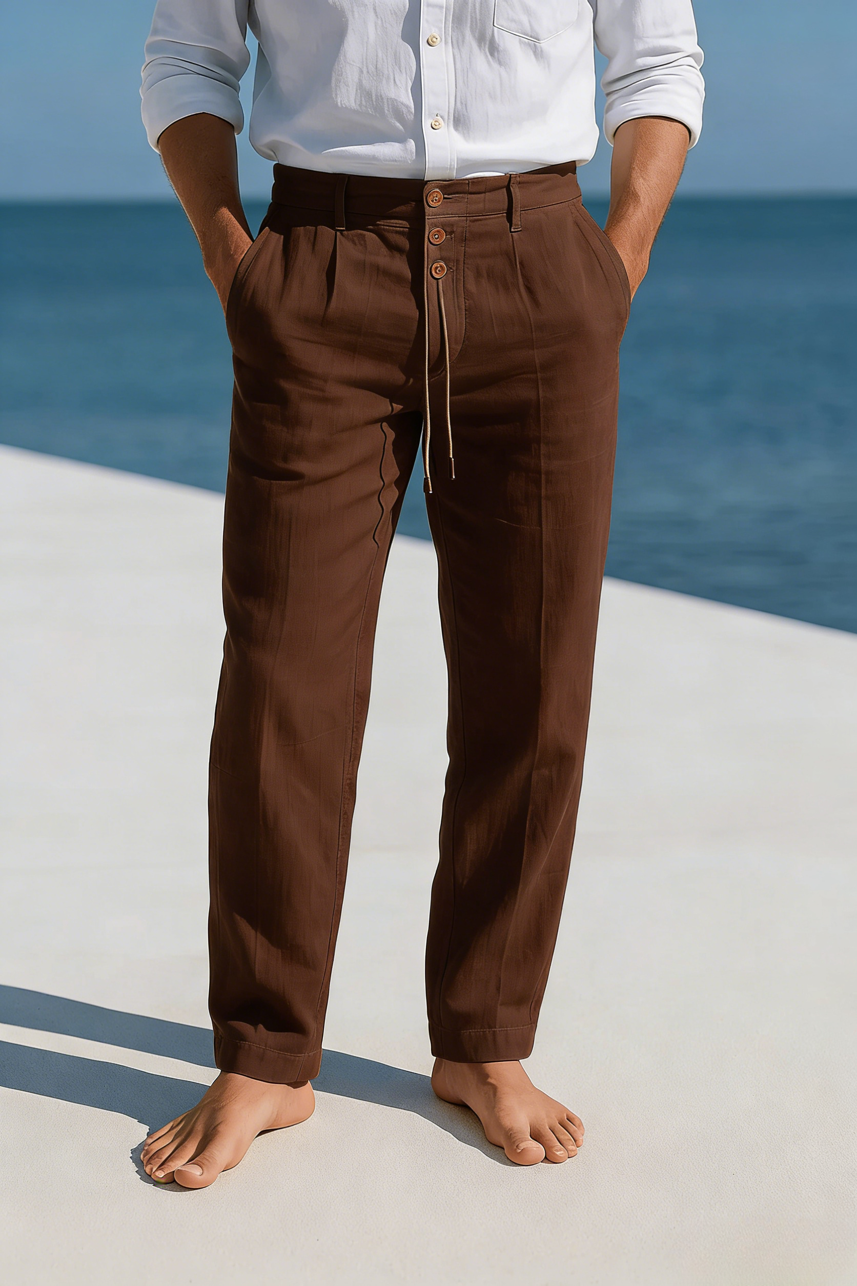 Pantalón casual de lino para hombre