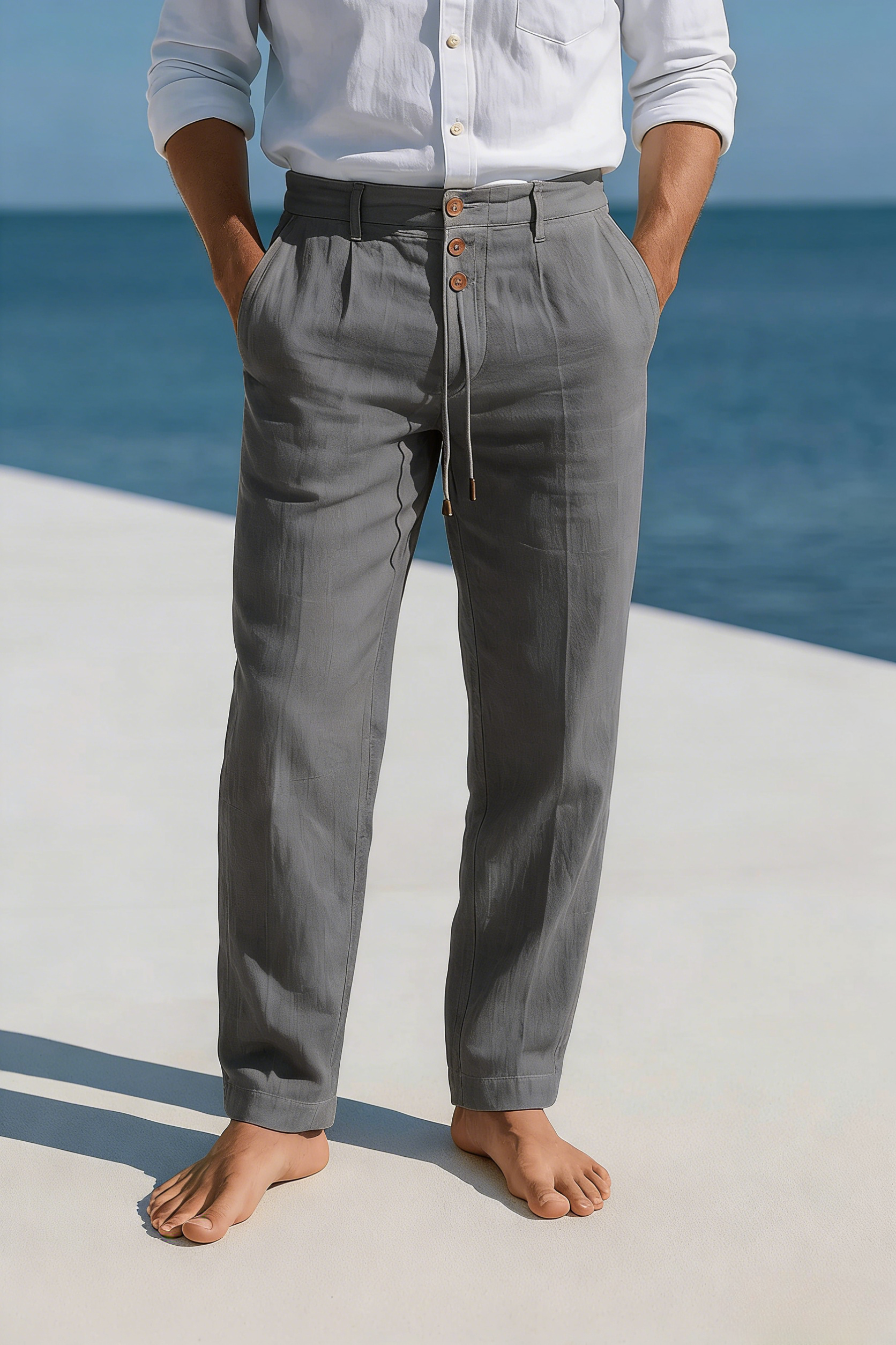Pantalón casual de lino para hombre