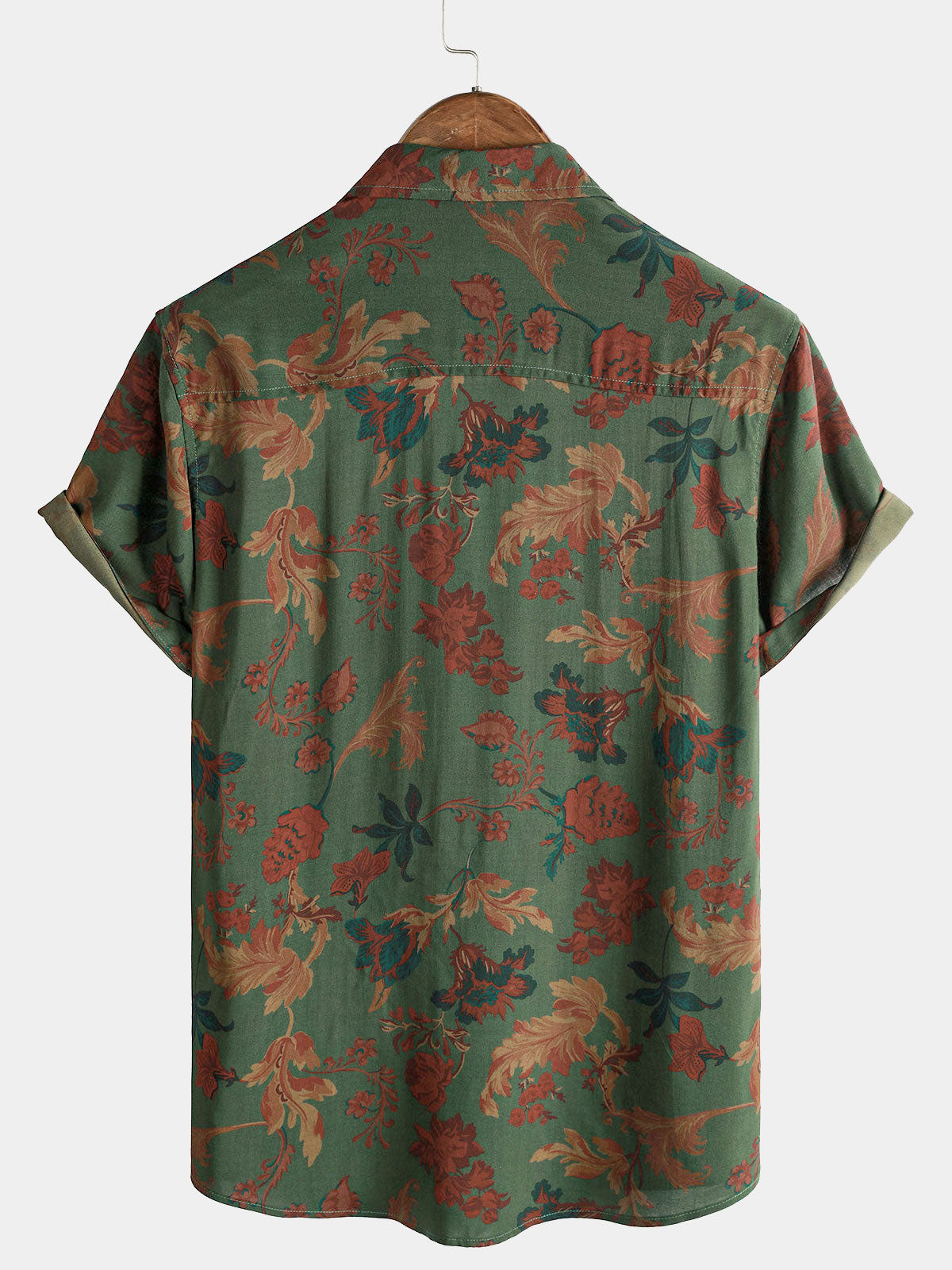 Camisa vintage Style Summer casual estampado de manga corta para hombre