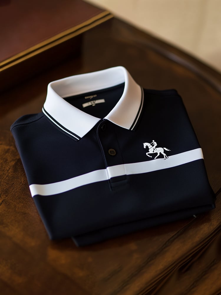 Camisa polo clásico ejecutivo Logo Button de manga corta para hombre